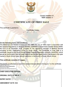 Certificate of Free Sale and Apostille Certificate in South Africa_Johannesburg_Pretoria_Durban