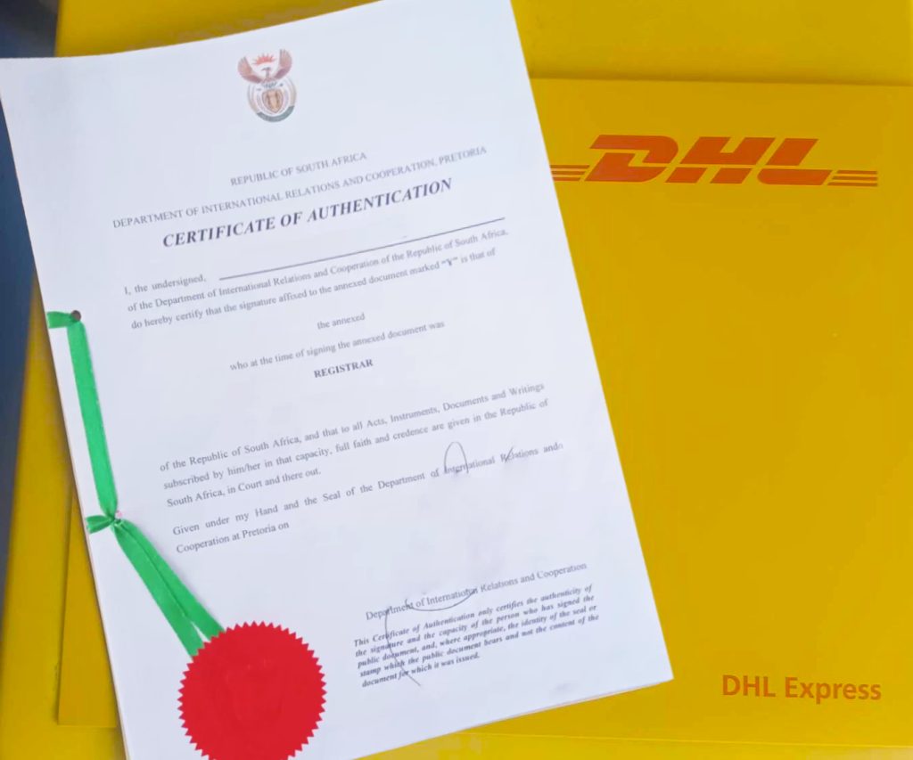 DIRCO Apostille And DHL Delivery Service South Africa